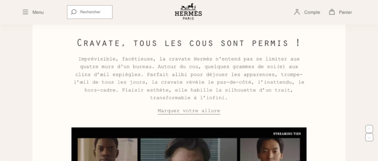 Page d'accueil Hermès