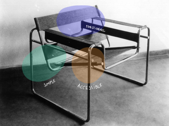 La chaise Wassily est accessible, simple et fonctionnelle
