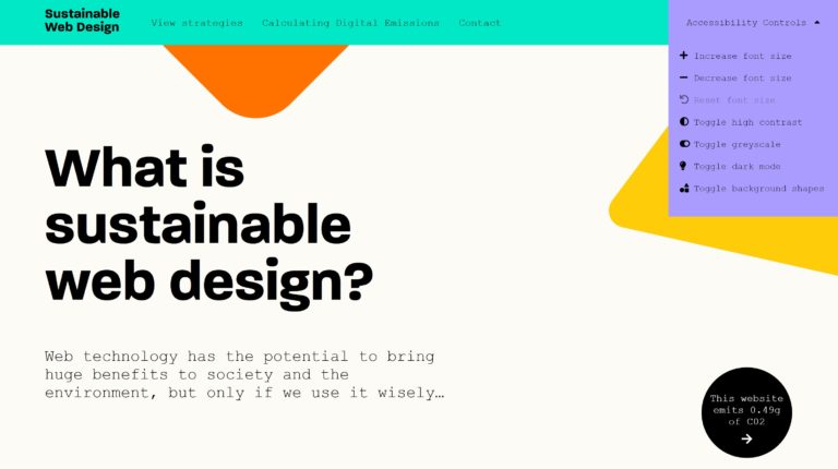 Sustainable webdesign