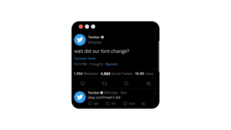 Tweet de Twitter annonçant son changement de typographie