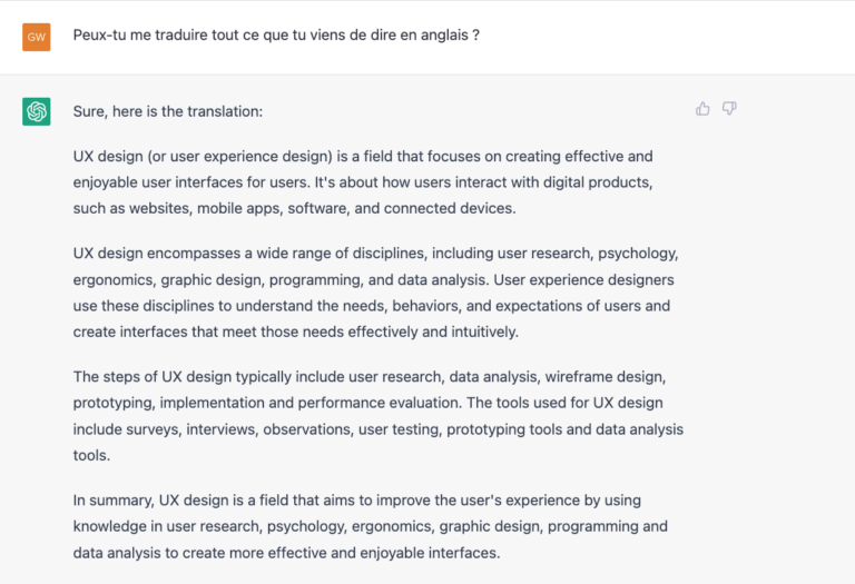 Conversation avec ChatGPT - chatbot